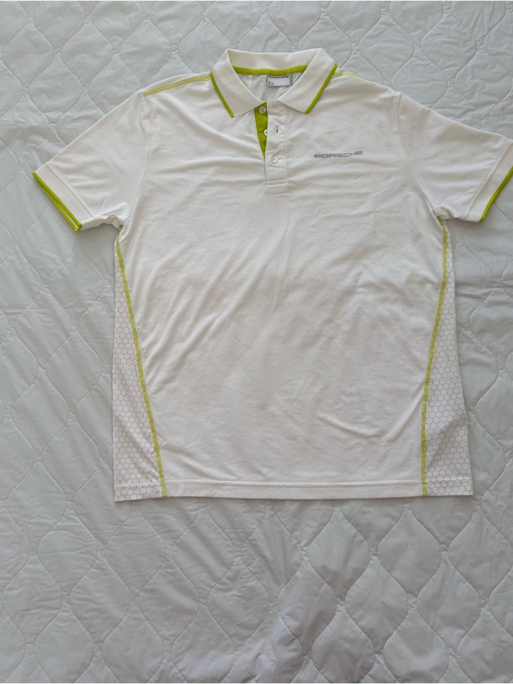 Porsche White and Green Polo Shirt